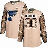 St. Louis Blues #30 Martin Brodeur Camo Adidas Veterans Day Practice Jersey,baseball caps,new era cap wholesale,wholesale hats